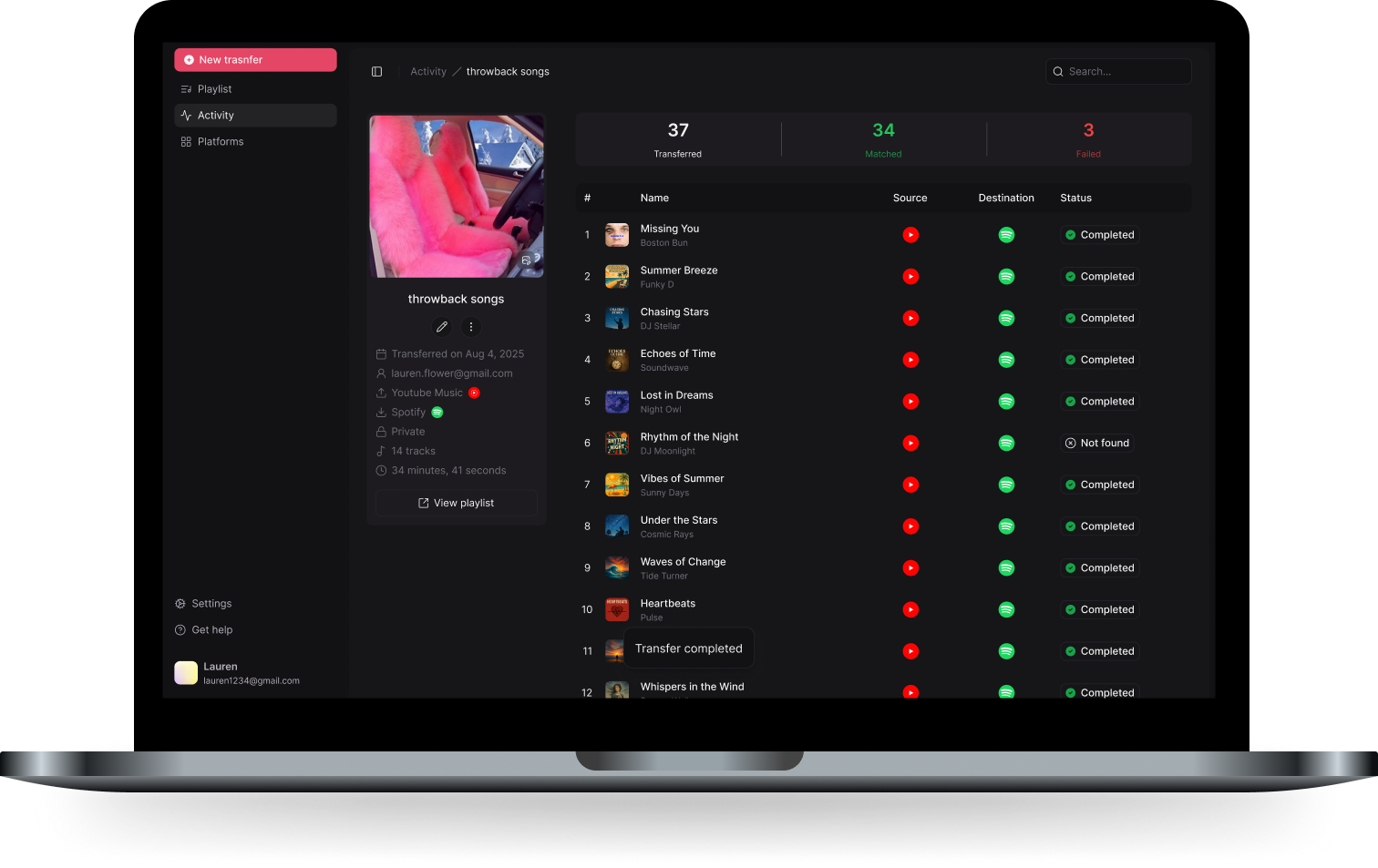 Music Transfer App screenshot 1